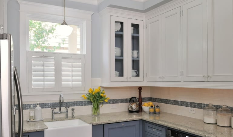Polywood shutters in a Houston kitchen.